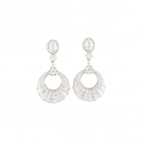 White Gold Diamond Drop Earrings